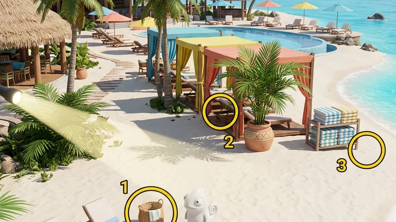 Tropical Resort Workshop Map Guide — recommended hider spots
